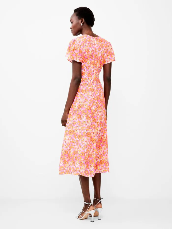 French Connection Dresses Cass Eco Delphine Midi Dress Persimmon 8211 Woman