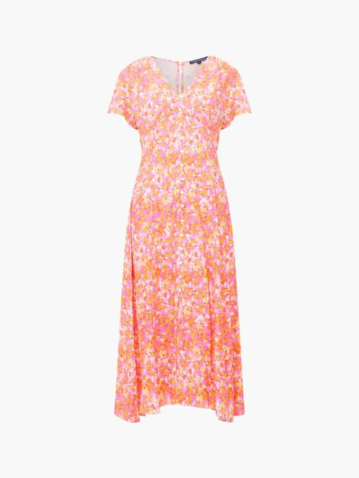 French Connection Dresses Cass Eco Delphine Midi Dress Persimmon 8211 Woman