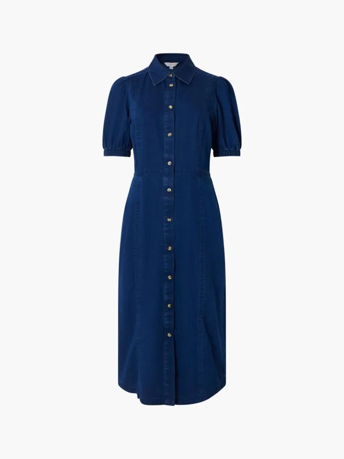 French Connection Dresses Chambray Button Through Denim Shirt Dress Mid Wash 8211 Woman