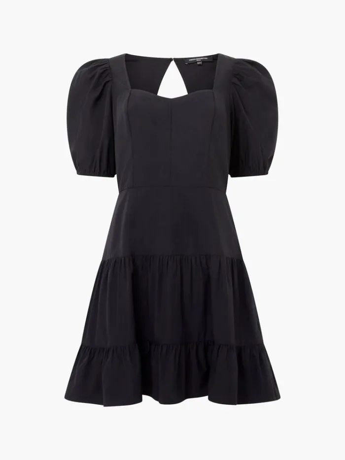 French Connection Dresses Cotton Sweetheart Mini Dress Black 8211 Woman