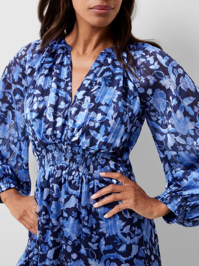 French Connection Dresses Cynthia Fauna Midi Dress Midnight Blue 8211 Woman