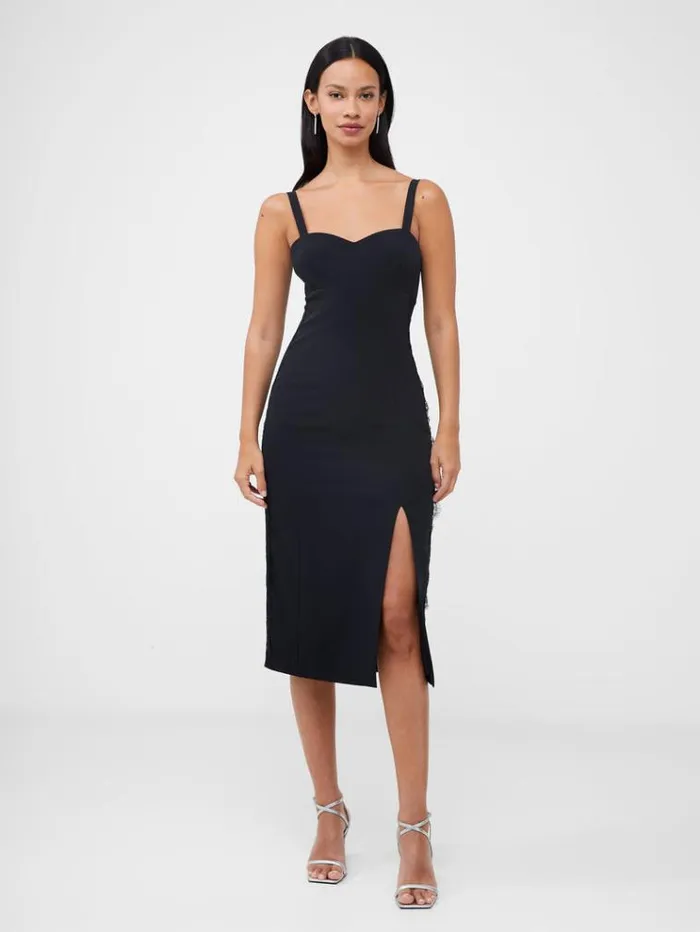 French Connection Dresses Echo Crepe Lace Dress Blackout 8211 Woman