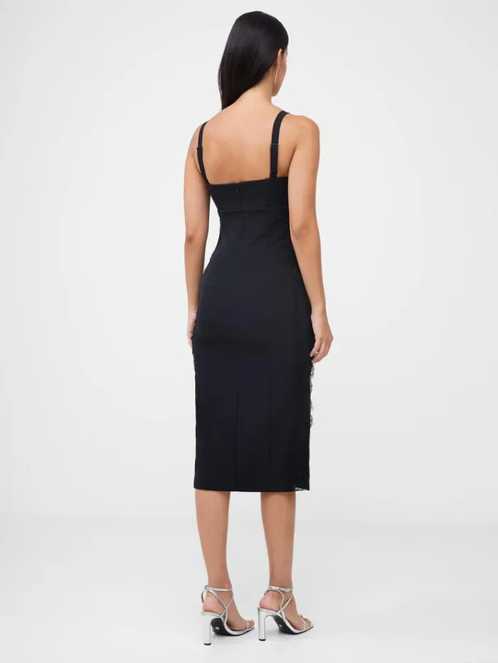 French Connection Dresses Echo Crepe Lace Dress Blackout 8211 Woman