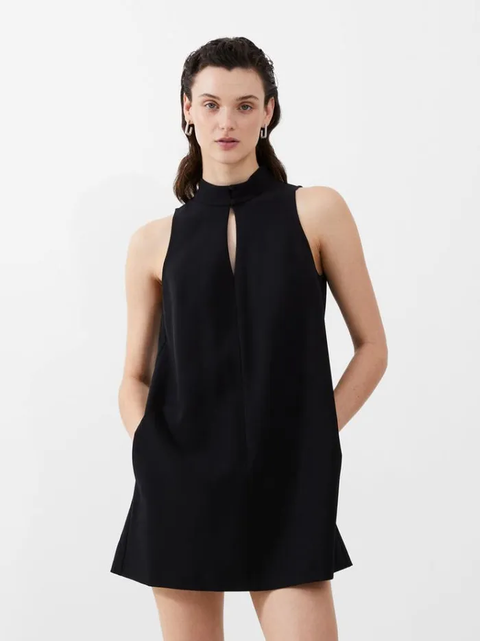 French Connection Dresses Echo Sleeveless Keyhole Mini Dress Blackout 8211 Woman French Connection Dresses Echo Sleeveless Keyhole Mini Dress Blackout 8211 Woman