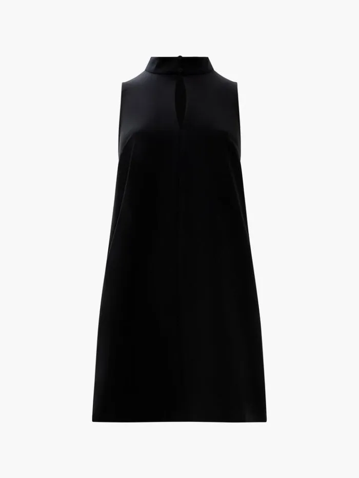 French Connection Dresses Echo Sleeveless Keyhole Mini Dress Blackout 8211 Woman