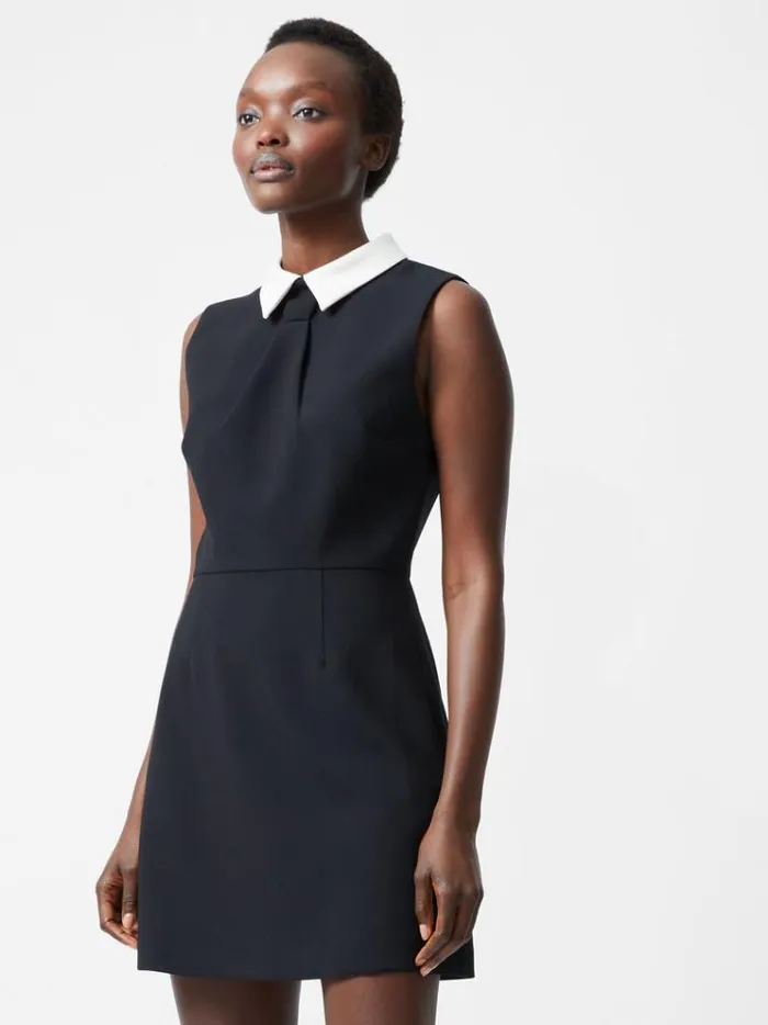French Connection Dresses Gemma Collared Tie Sleeveless Mini Dress Blackout 8211 Woman French Connection Dresses Gemma Collared Tie Sleeveless Mini Dress Blackout 8211 Woman
