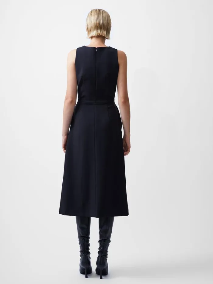 French Connection Dresses Gemma Twill Waistcoat Dress Blackout 8211 Woman