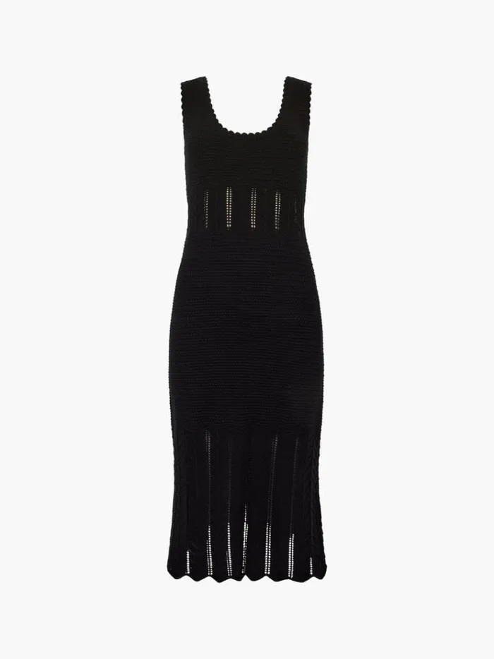 French Connection Dresses Nellis Cotton Crochet Dress Black 8211 Woman