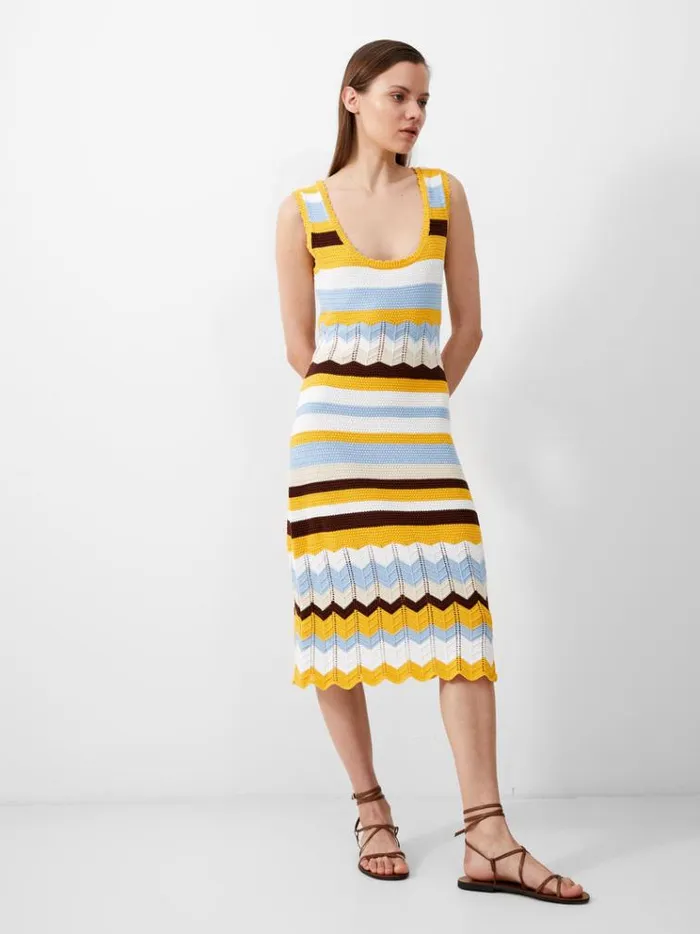 French Connection Dresses Nellis Cotton Striped Crochet Dress Bananacash Blue Mul 8211 Woman French Connection Dresses Nellis Cotton Striped Crochet Dress Bananacash Blue Mul 8211 Woman