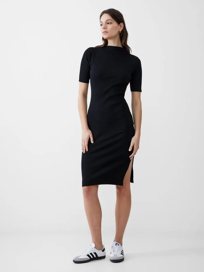 French Connection Dresses Rib Turtle Neck Dress Black 8211 Woman