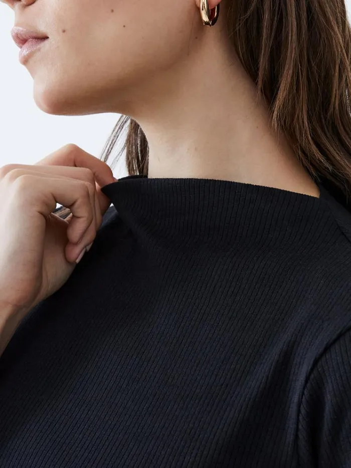French Connection Dresses Rib Turtle Neck Dress Black 8211 Woman
