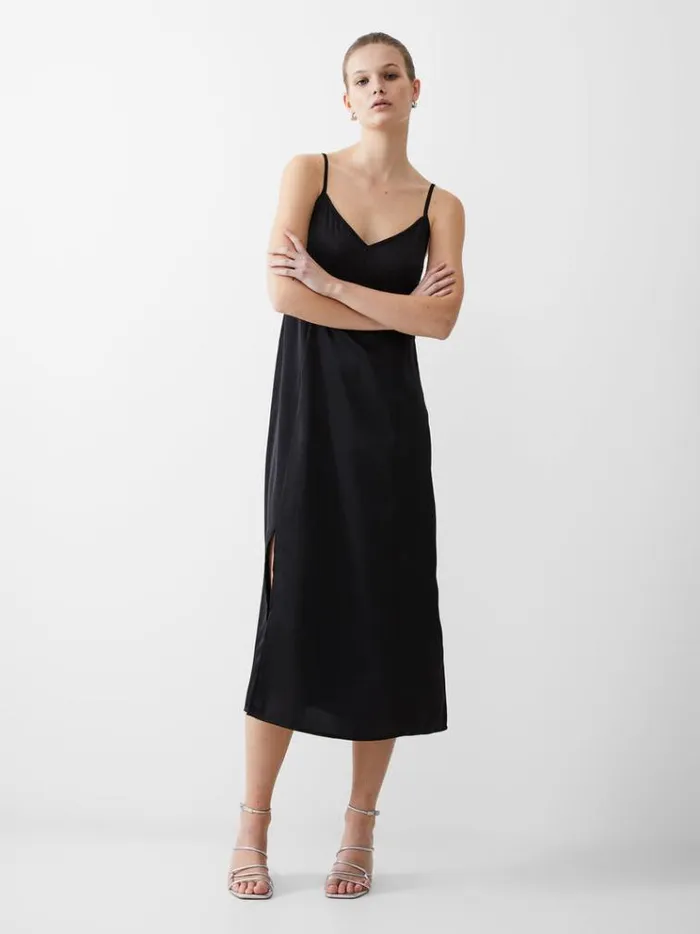 French Connection Dresses Satin Slip Dress Black 8211 Woman