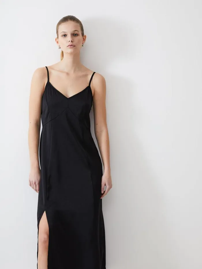 French Connection Dresses Satin Slip Dress Black 8211 Woman