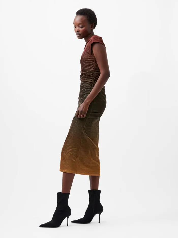 French Connection Dresses Sela Lurex Midi Dress Multi 8211 Woman