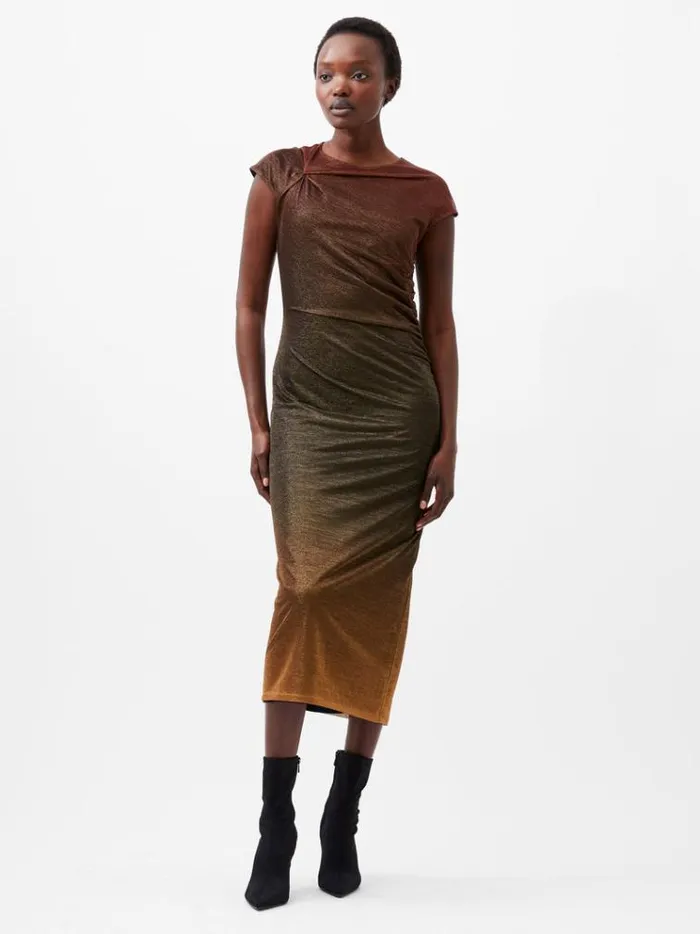 French Connection Dresses Sela Lurex Midi Dress Multi 8211 Woman