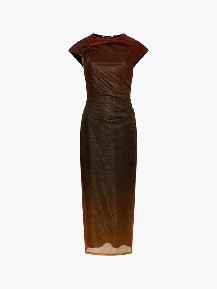 French Connection Dresses Sela Lurex Midi Dress Multi 8211 Woman