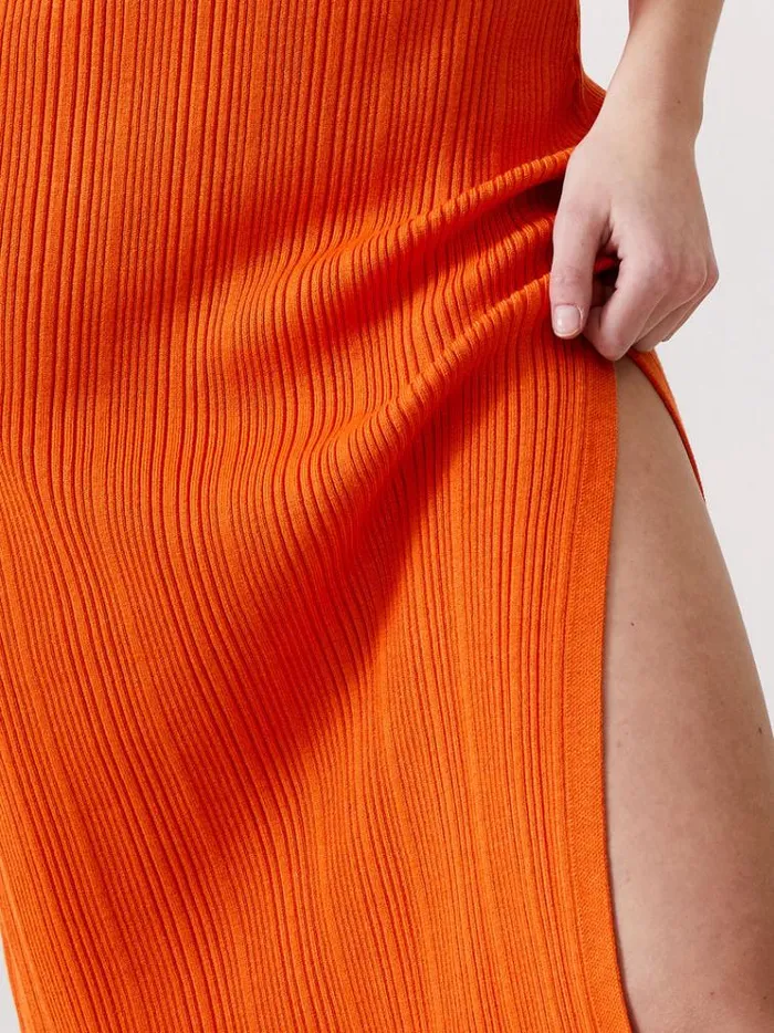 French Connection Dresses Sleeveless Rib Knit Midi Dress Mandarin 8211 Woman