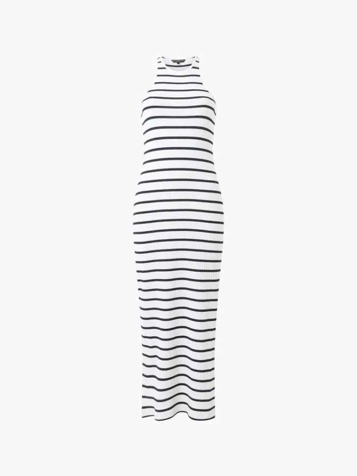 French Connection Dresses Tommy Rib Stripe Racer Back Dress Summer Whutility Bl 8211 Woman