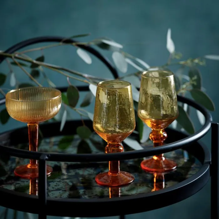 French Connection Home Accessories Ambra Recycled Coupe Glass Orange 8211 Home