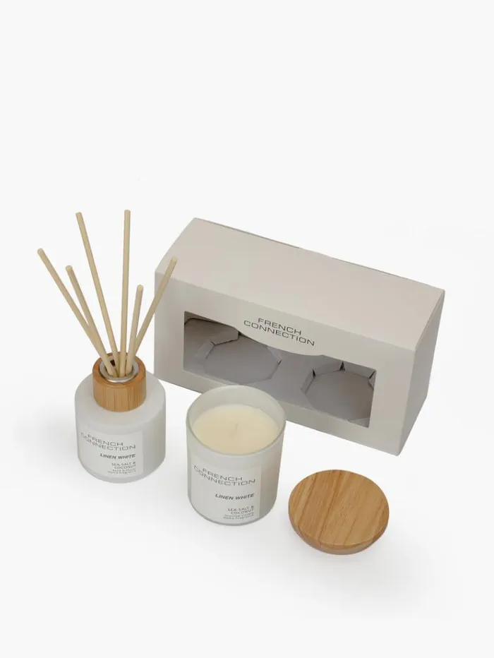 French Connection Home Accessories Linen White Serenity Candle and Diffuser Set Linen White 8211 Home