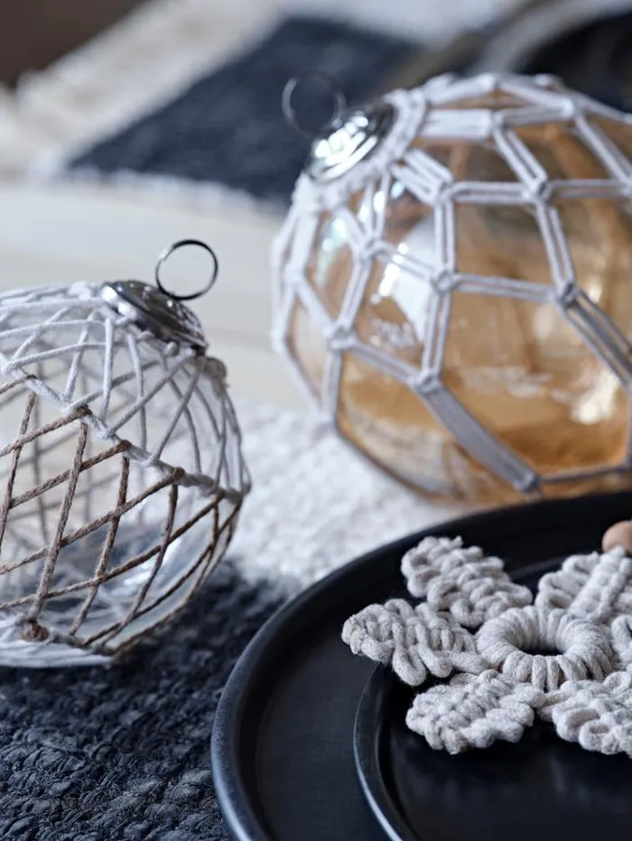 French Connection Home Accessories Roped Golden Orb Bauble Ornament Gold 8211 Home