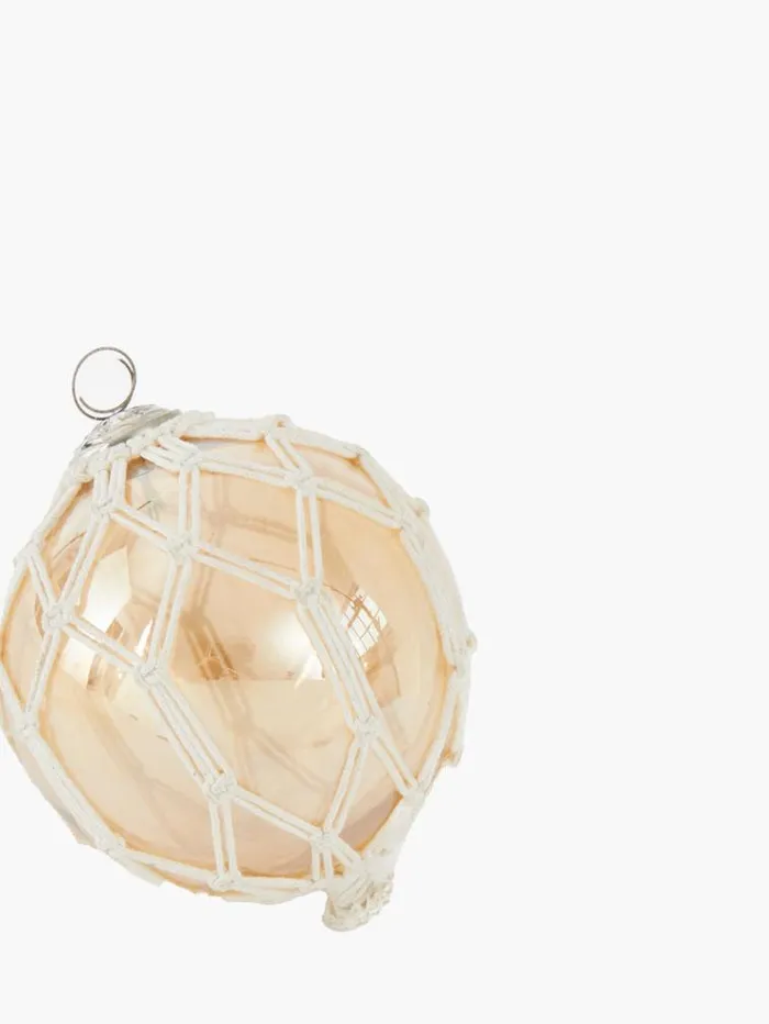 French Connection Home Accessories Roped Golden Orb Bauble Ornament Gold 8211 Home
