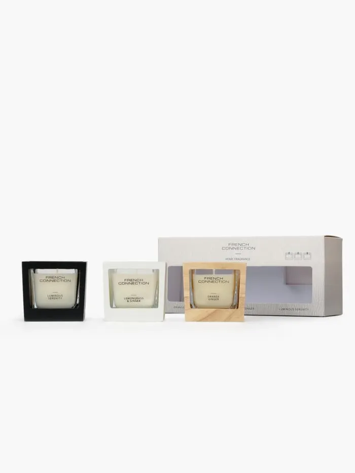 French Connection Home Accessories Signature Candle Set Of 3 Natural 8211 Home French Connection Home Accessories Signature Candle Set Of 3 Natural 8211 Home