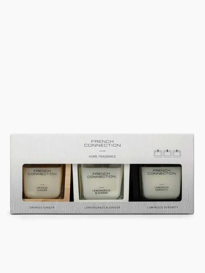 French Connection Home Accessories Signature Candle Set Of 3 Natural 8211 Home
