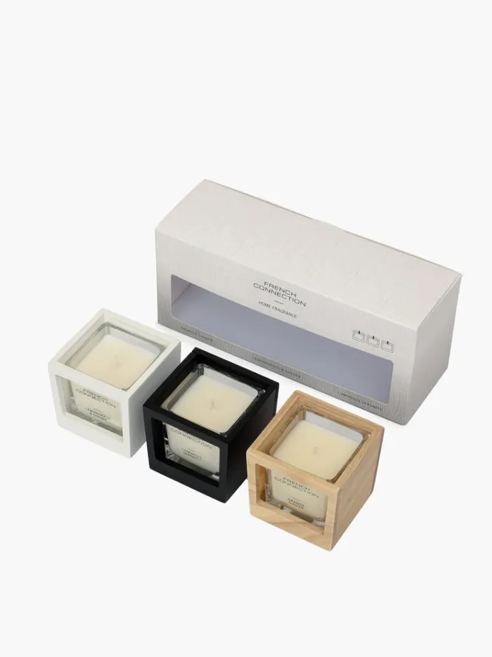 French Connection Home Accessories Signature Candle Set Of 3 Natural 8211 Home