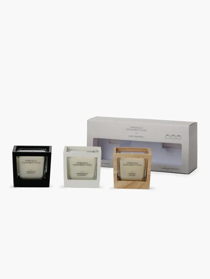 French Connection Home Accessories Signature Candle Set Of 3 Natural 8211 Home