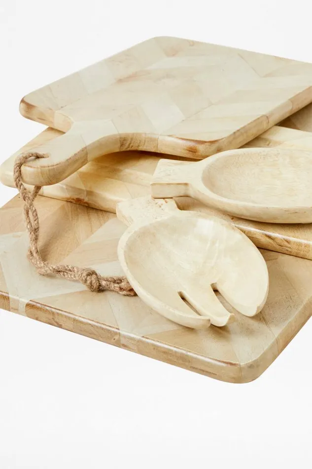 French Connection Home Accessories Sun Bleach Wooden Salad Server Naturalwhite 8211 Home