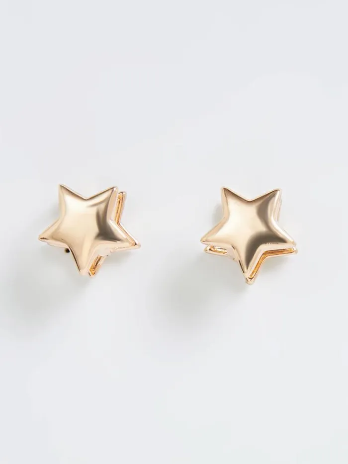 French Connection Jewellery Solid Star Huggie Earrings Gold 8211 Woman