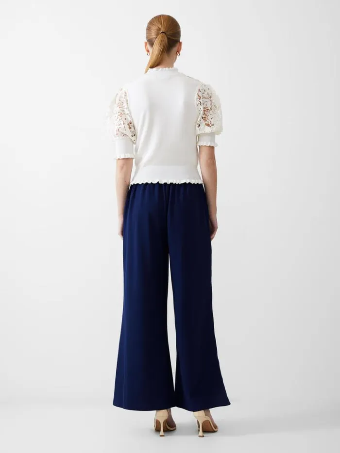 French Connection Jumpers and Cardigans Crochet Lace Mix Knit Top White 8211 Woman