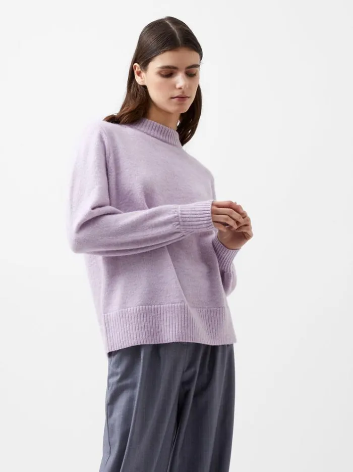 French Connection Jumpers and Cardigans Kezia Recycled Back Eyelet Jumper Orchid Petal 8211 Woman