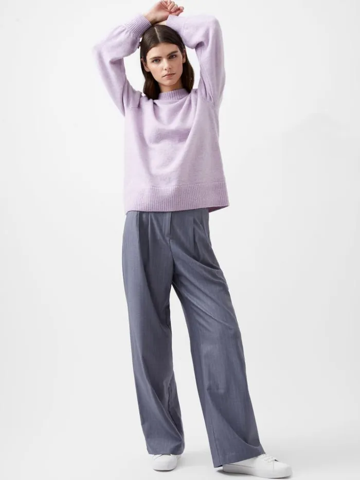 French Connection Jumpers and Cardigans Kezia Recycled Back Eyelet Jumper Orchid Petal 8211 Woman