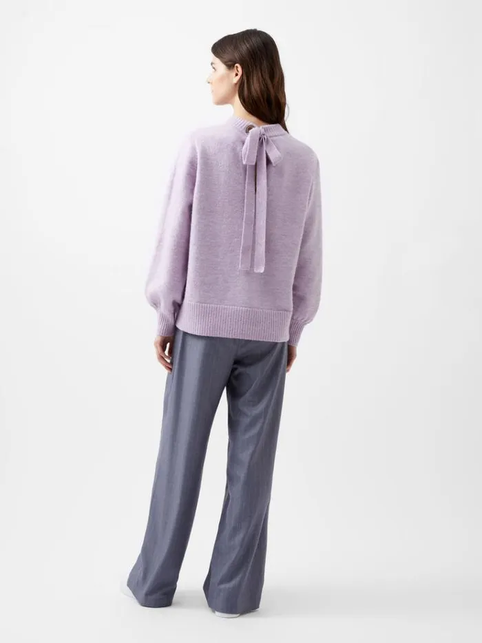 French Connection Jumpers and Cardigans Kezia Recycled Back Eyelet Jumper Orchid Petal 8211 Woman