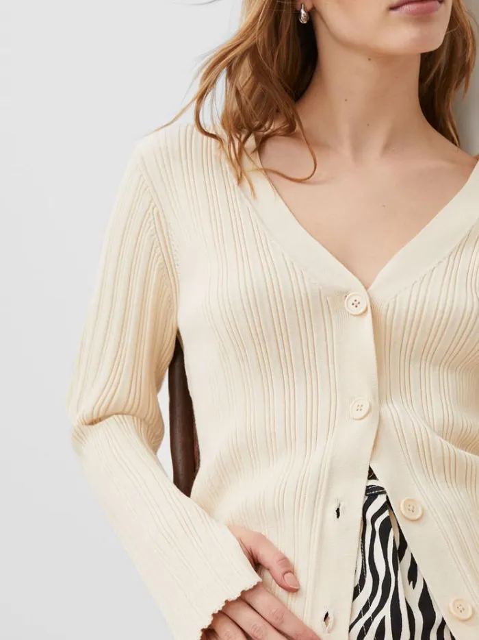 French Connection Jumpers and Cardigans Leonora Recycled Cardigan Classic Cream 8211 Woman French Connection Jumpers and Cardigans Leonora Recycled Cardigan Classic Cream 8211 Woman