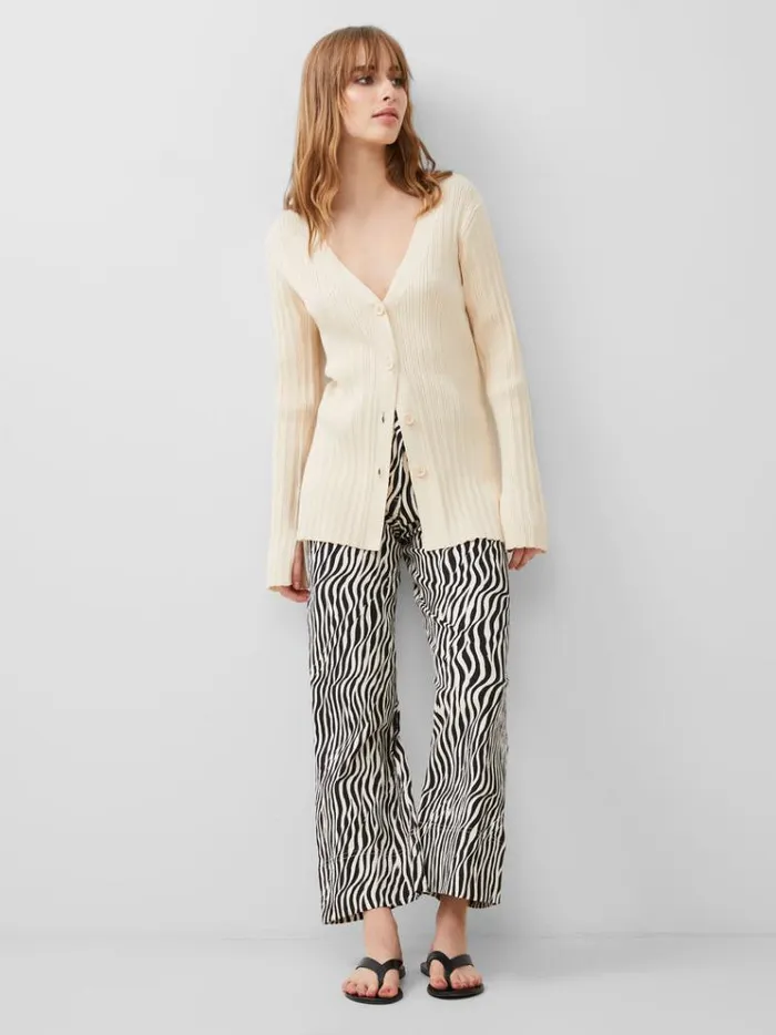 French Connection Jumpers and Cardigans Leonora Recycled Cardigan Classic Cream 8211 Woman
