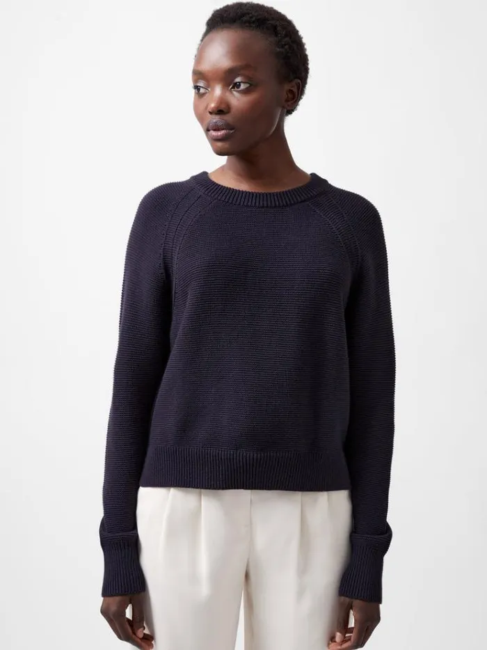 French Connection Jumpers and Cardigans Lilly Mozart Crew Neck Jumper Utility Blue 8211 Woman