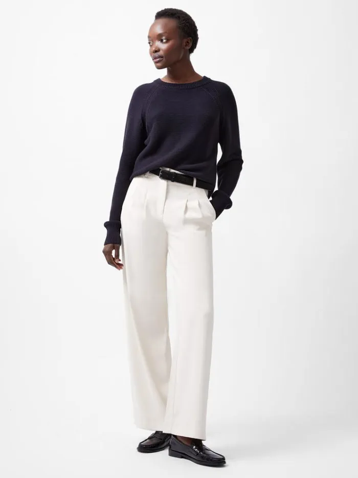 French Connection Jumpers and Cardigans Lilly Mozart Crew Neck Jumper Utility Blue 8211 Woman