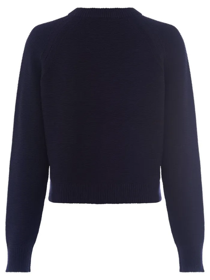 French Connection Jumpers and Cardigans Lilly Mozart Crew Neck Jumper Utility Blue 8211 Woman