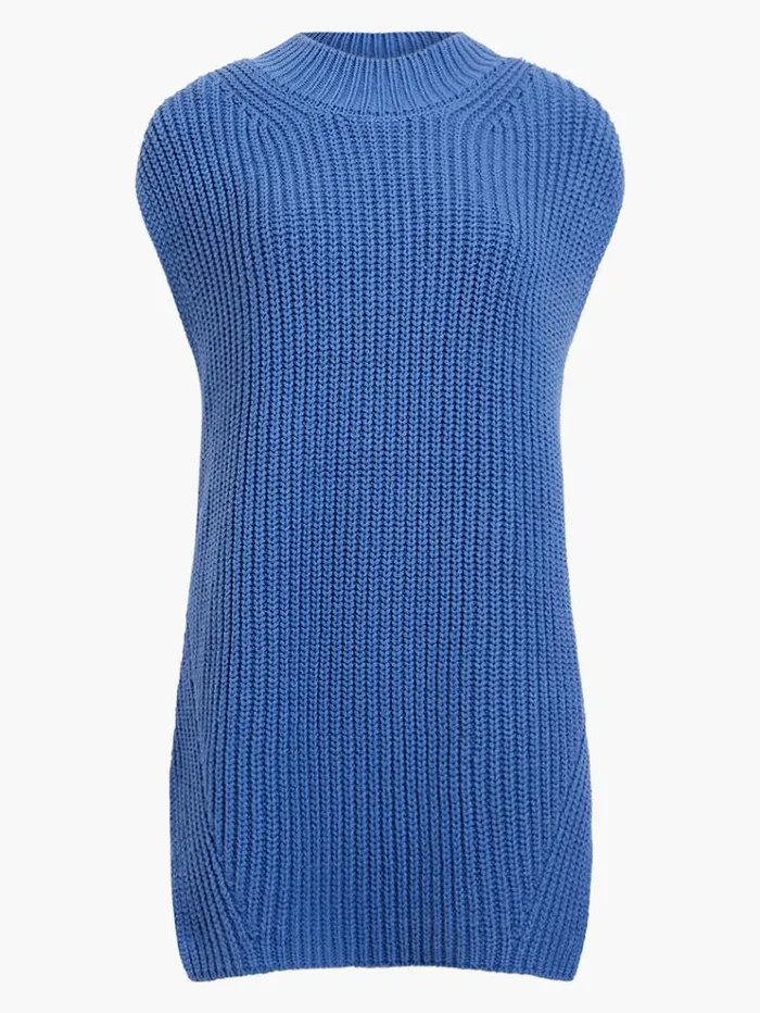 French Connection Jumpers and Cardigans Lily Mozart Vest Coastal Fjord 8211 Woman