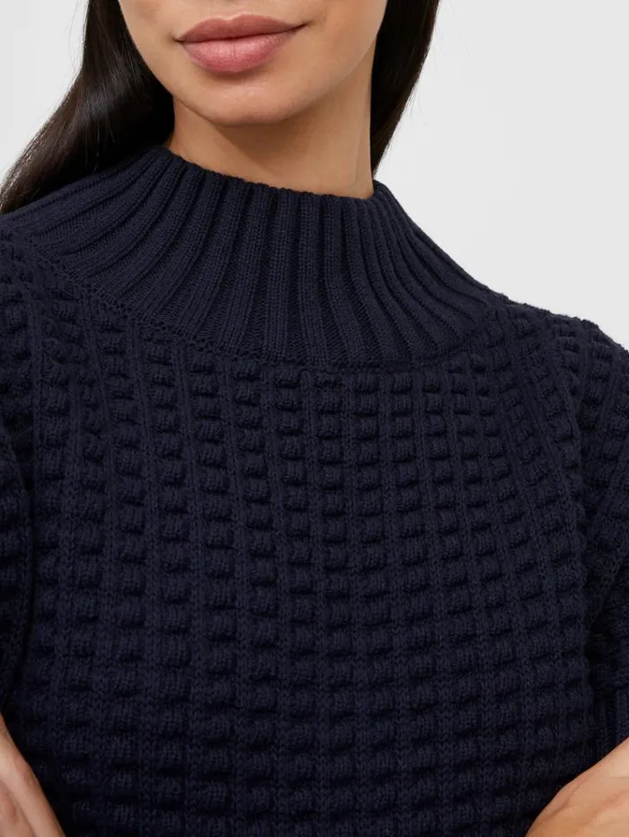French Connection Jumpers and Cardigans Mozart Popcorn High Neck Jumper Nocturnal 8211 Woman