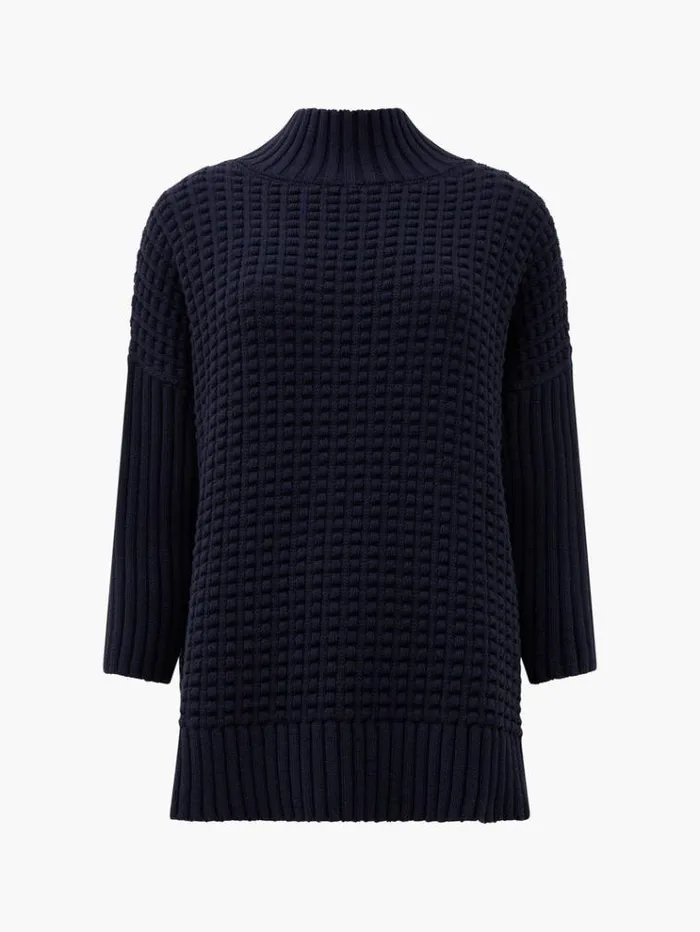 French Connection Jumpers and Cardigans Mozart Popcorn High Neck Jumper Nocturnal 8211 Woman