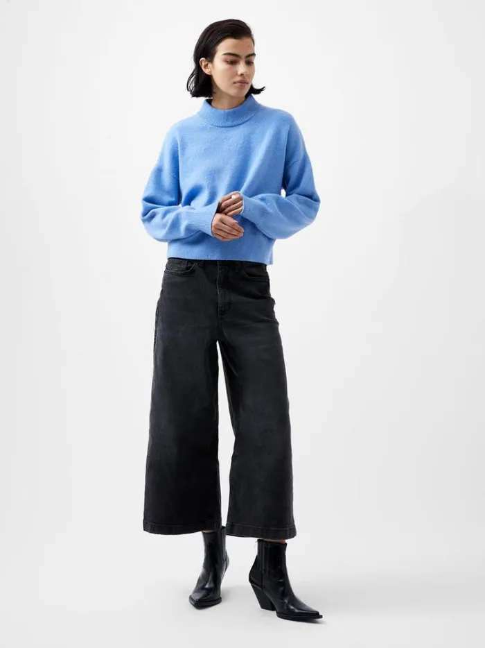 French Connection Jumpers and Cardigans Vhari Recycled Grown On Neck Jumper Dusted Blue 8211 Woman