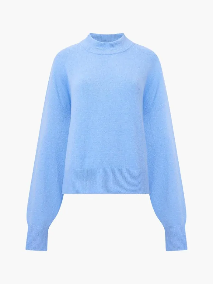 French Connection Jumpers and Cardigans Vhari Recycled Grown On Neck Jumper Dusted Blue 8211 Woman