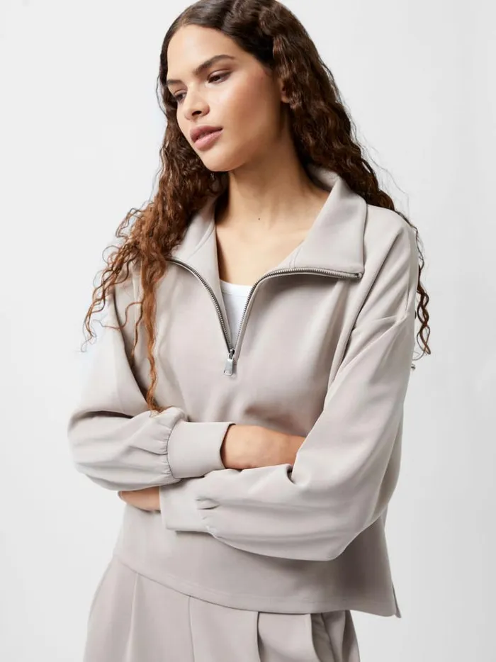 French Connection Jumpers and Cardigans Wren Half Zip Sweater Washed Macchiato 8211 Woman French Connection Jumpers and Cardigans Wren Half Zip Sweater Washed Macchiato 8211 Woman