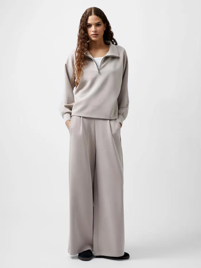 French Connection Jumpers and Cardigans Wren Half Zip Sweater Washed Macchiato 8211 Woman