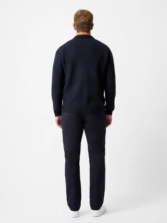 French Connection Knitwear Collared ButtonDown Knit Cardigan Marine 8211 Man