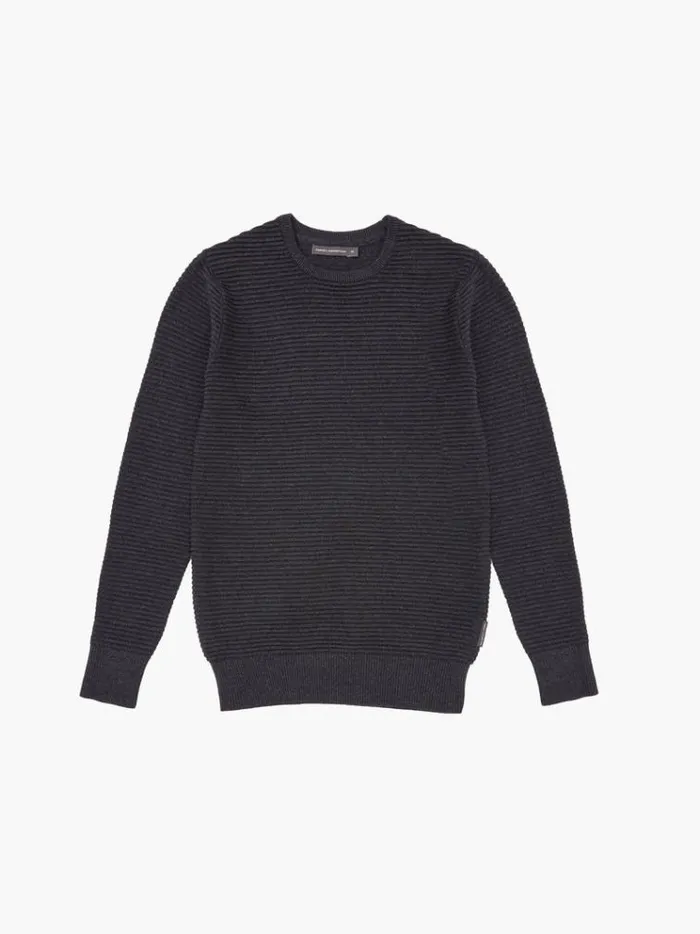 French Connection Knitwear Ottoman Jumper Dark Grey 8211 Man